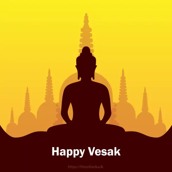 Happy Vesak Buddha silhouette