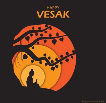 Happy Vesak bodhi tree silhouette