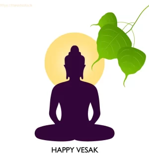 Happy Vesak green bo leaves