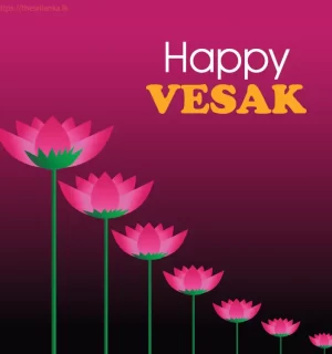 Happy Vesak seven lotus flowers