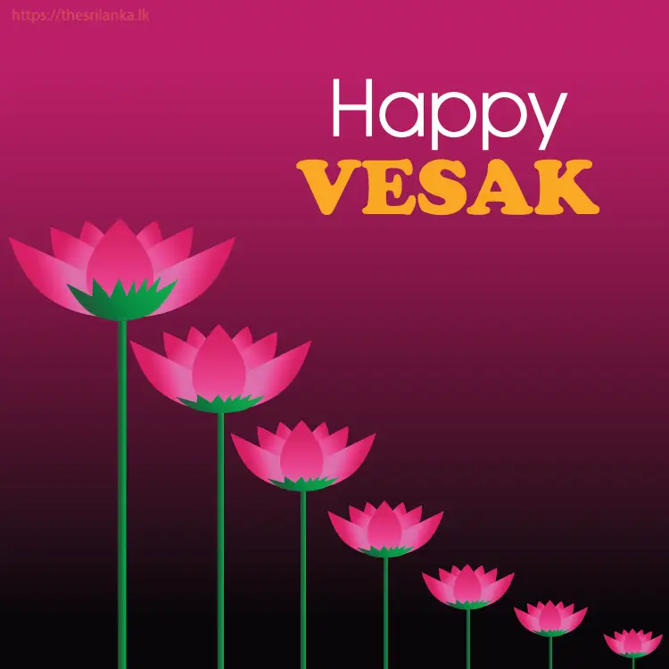 Happy Vesak seven lotus flowers