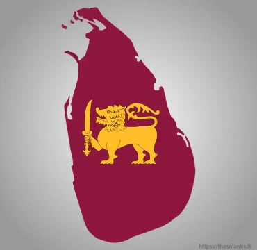 Sri Lanka map with lion