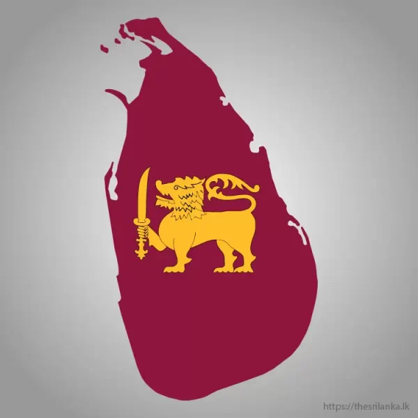 Sri Lanka map with lion