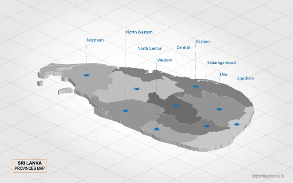 Sri Lanka provinces 3D map