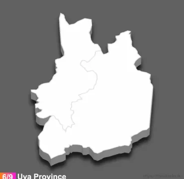Uva province 3D map
