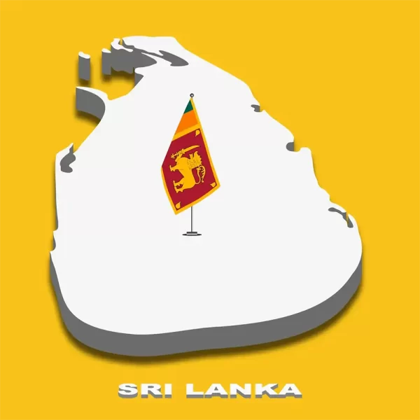Sri Lanka 3DMap with flag