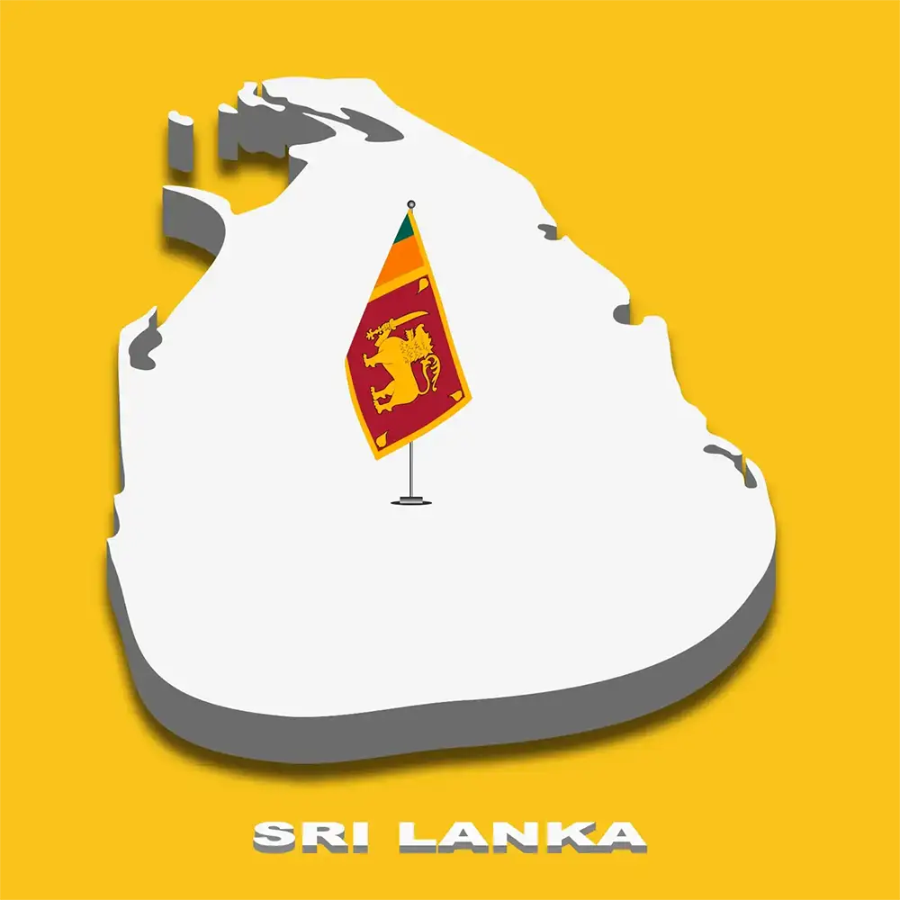 Sri Lanka 3DMap with flag