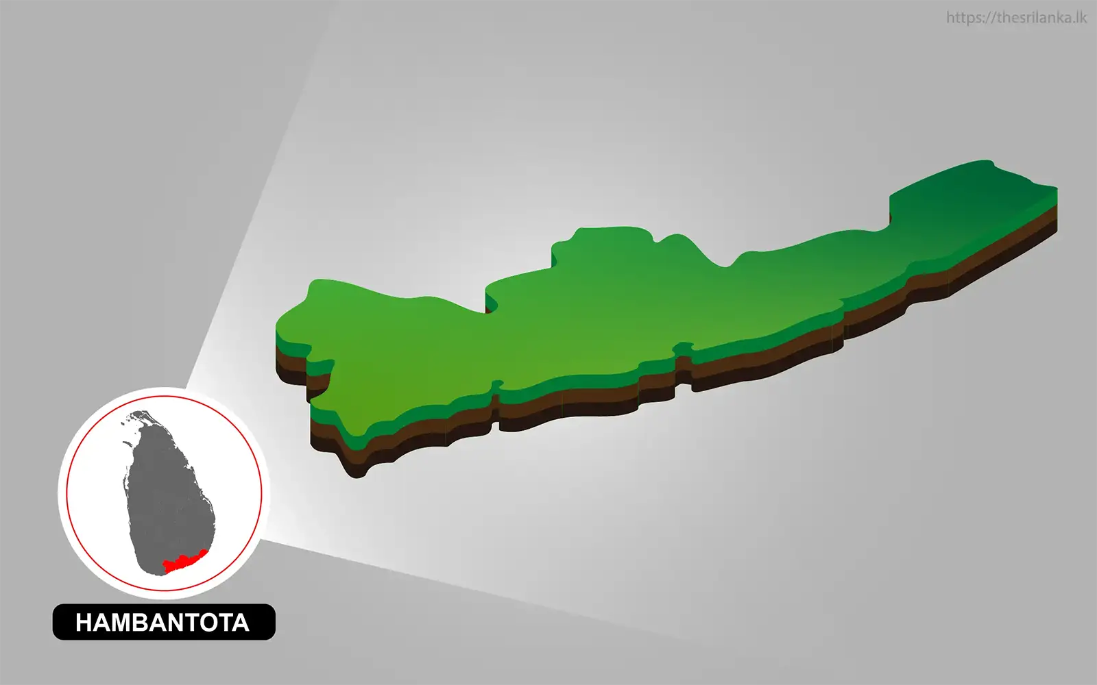 Hambantota District 3D Map