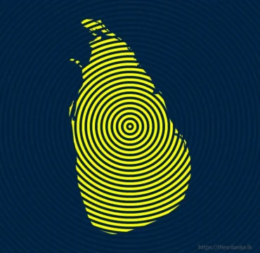Sri Lanka map with concentric circle lines