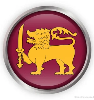 Sri Lanka Lion Flag Button Icon
