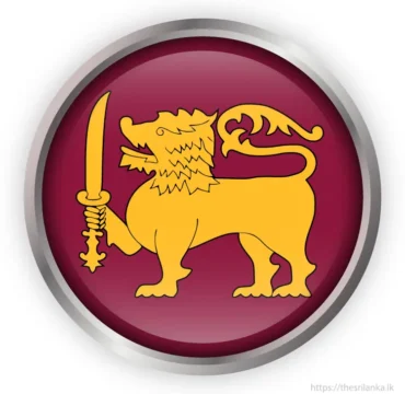 Sri Lanka Lion Flag Button Icon